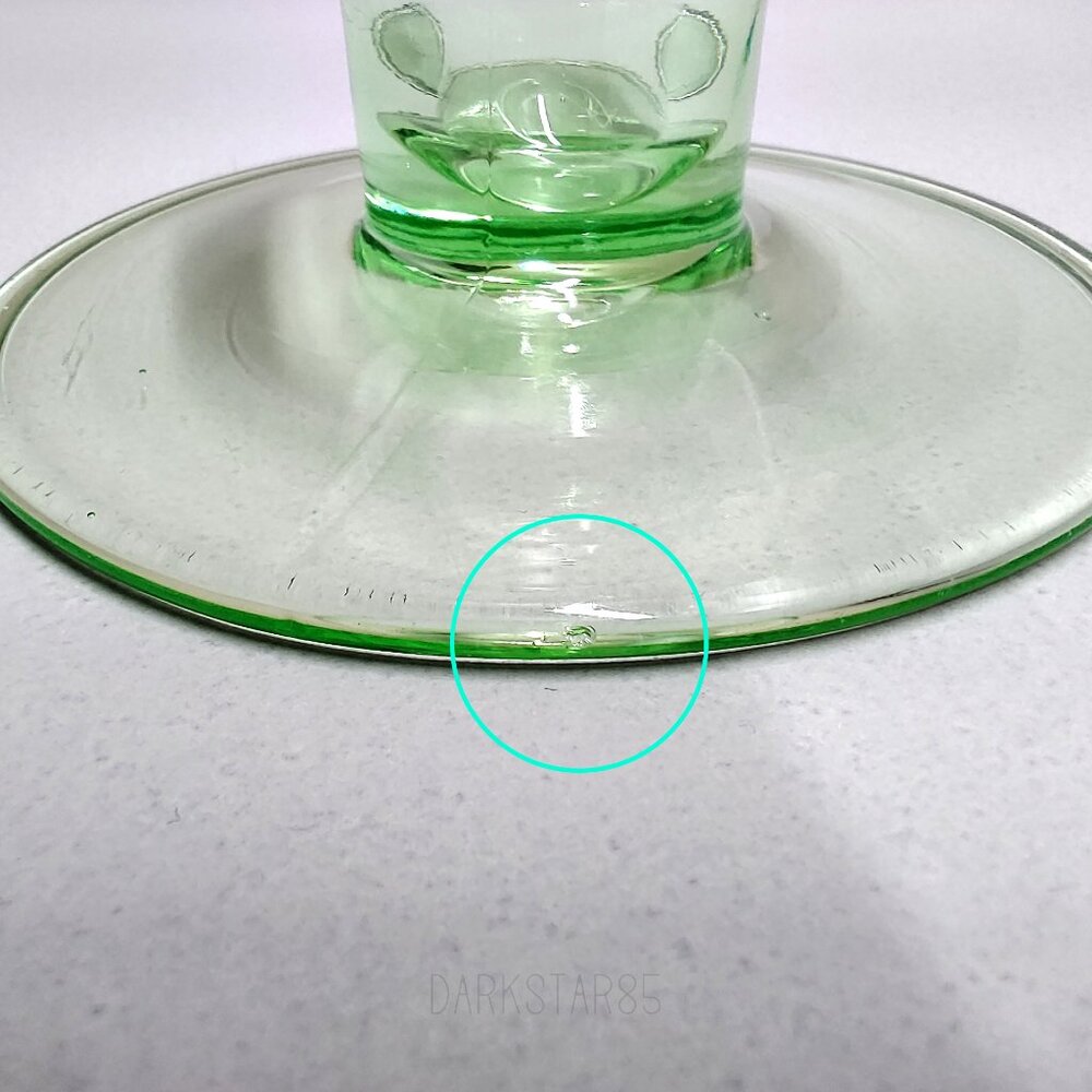 Vintage Green Uranium Glass Single Candle Holder - Picture 4 of 8